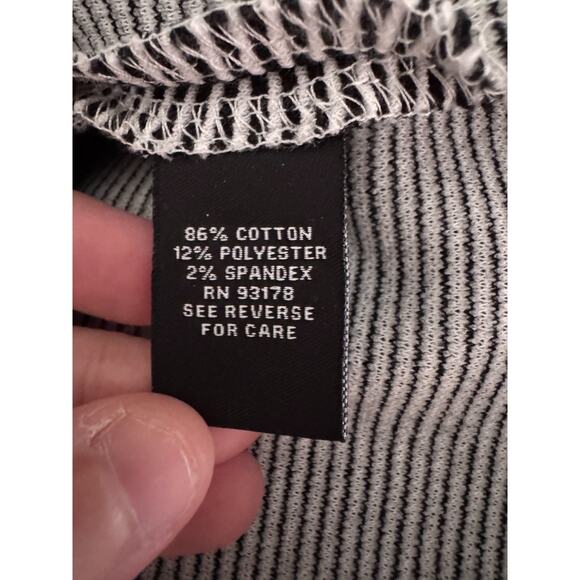 Premise Black White Striped Pencil Skirt Women's Size M Cotton Blend Workwear - Picture 12 of 12